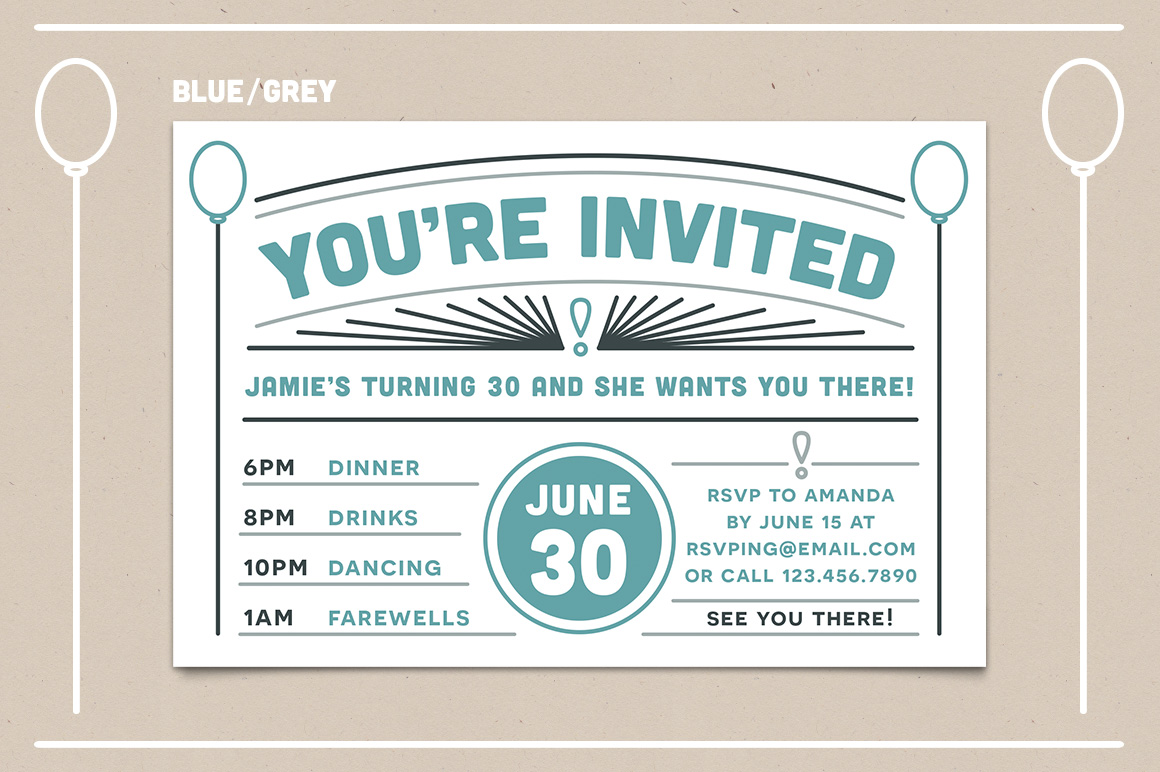 Invitation Postcard 2 Invitation Templates on Creative Market