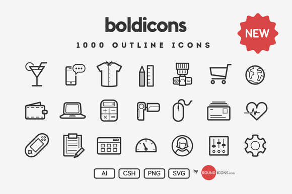 Boldicons - 1000 outline icons - Icons