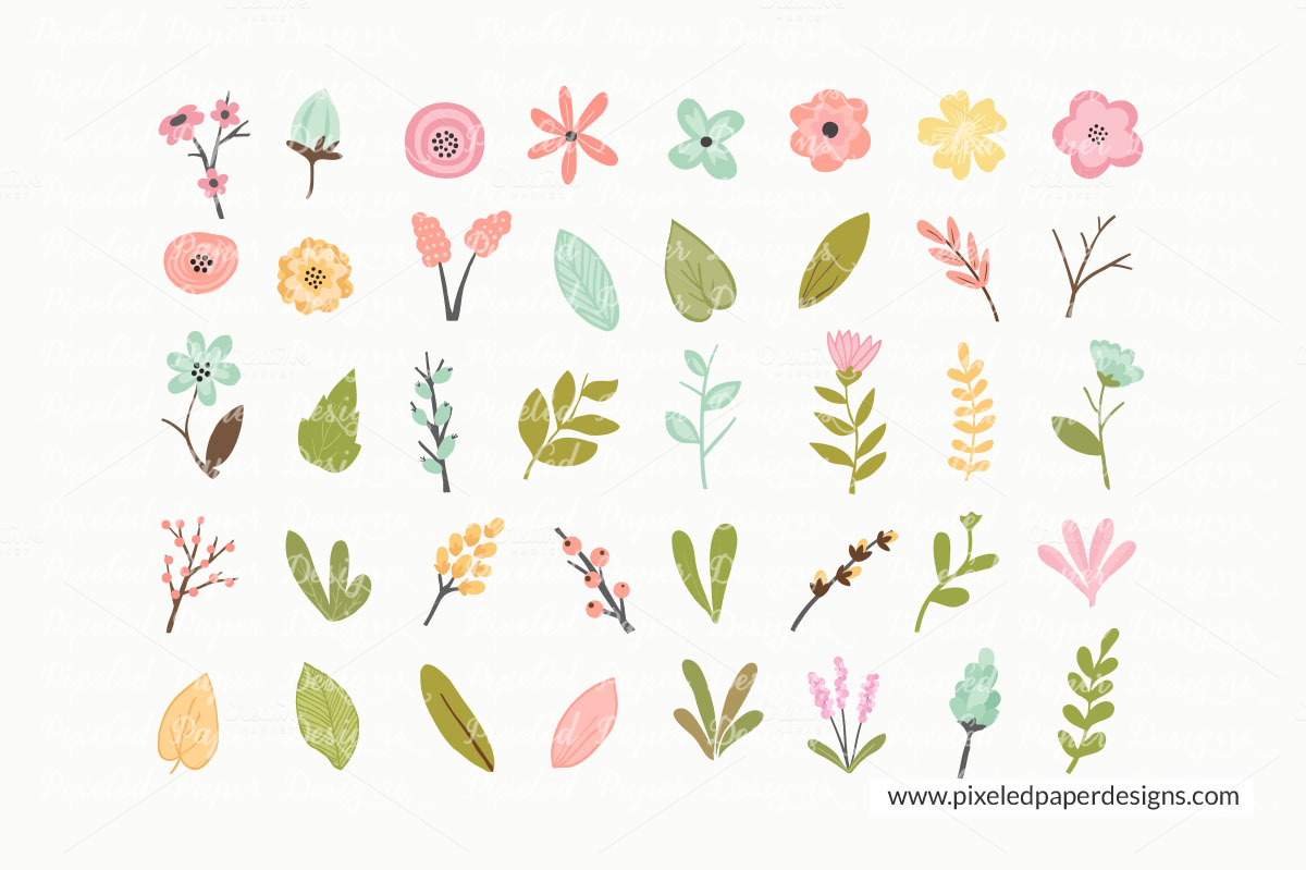 Whimsical Flower Graphics