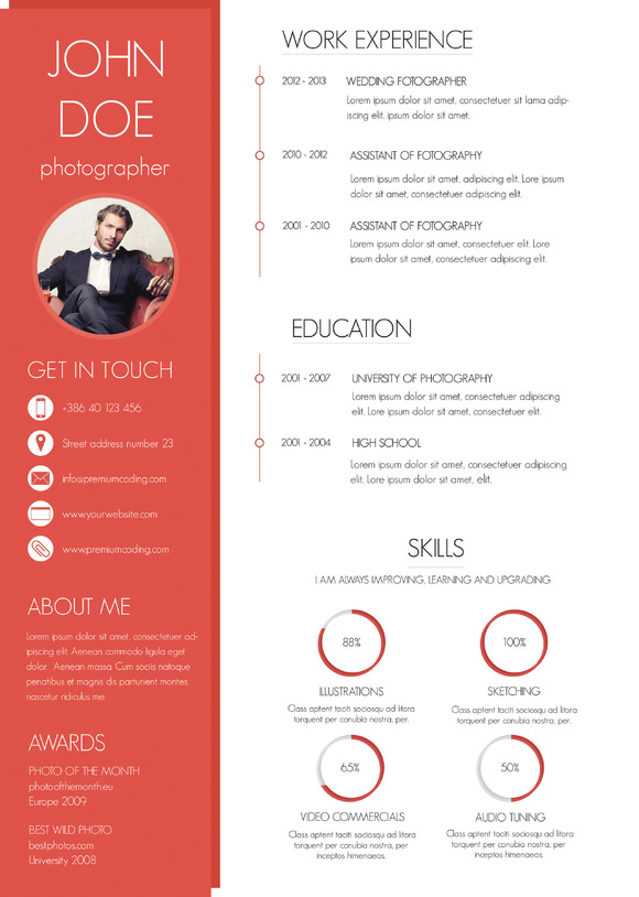 A Colorful and Modern Resume ~ Resume Templates on 