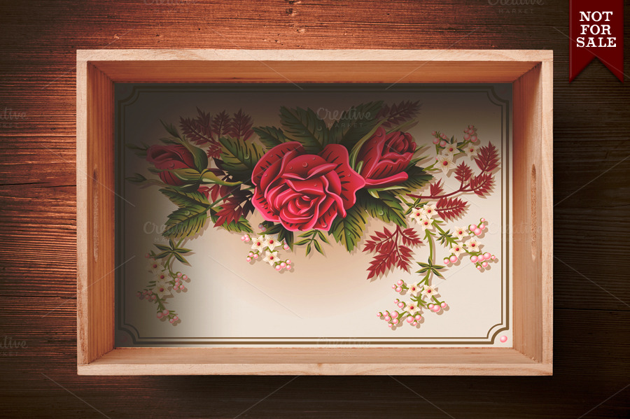 Roses Ornament on Vintage Frame Illustrations on Creative Market