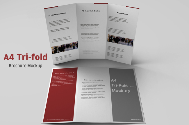 Download A4 Tri-fold Brochure Mockup ~ Product Mockups on Creative ...