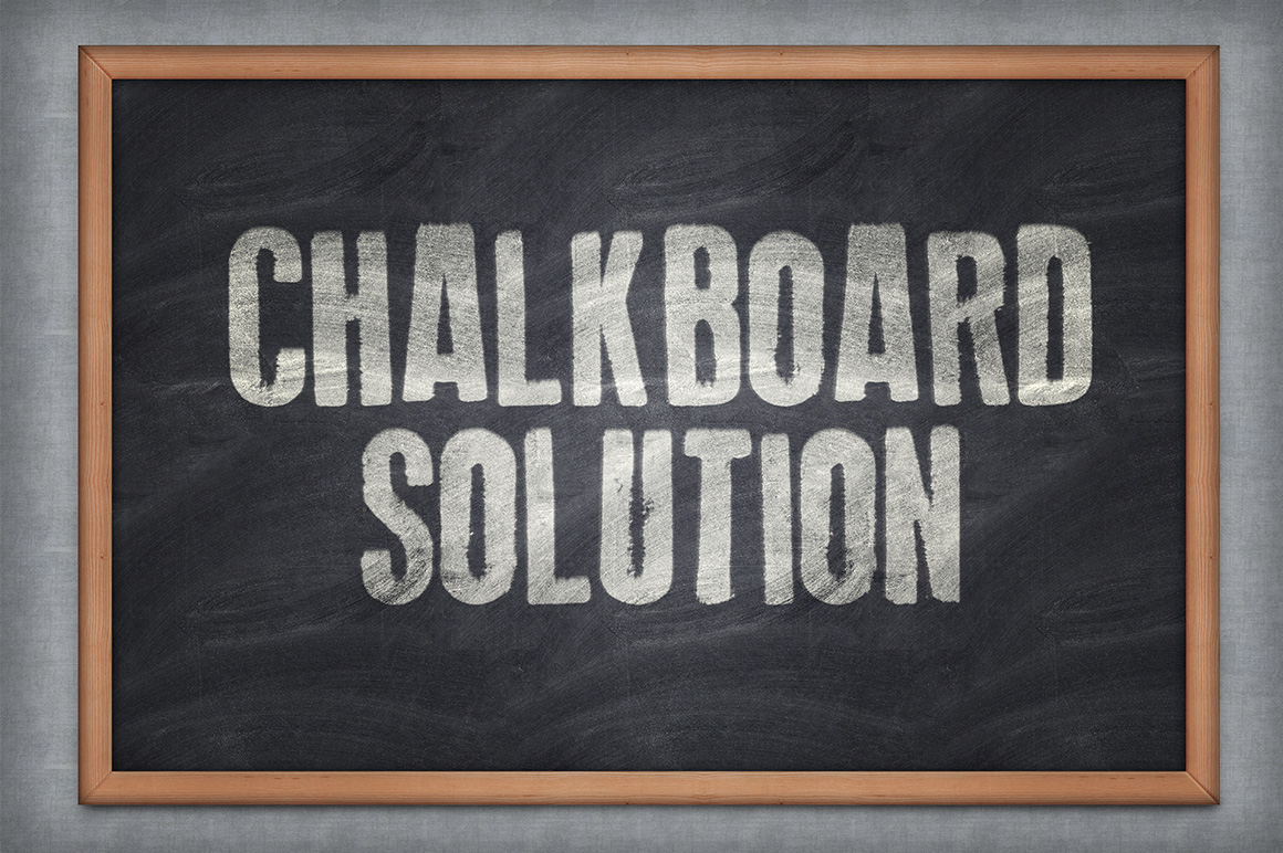 Chalkboard Solution PSD Template Product Mockups on