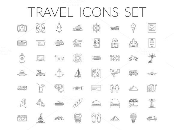 Travel icons set. ~ Icons on Creative Market