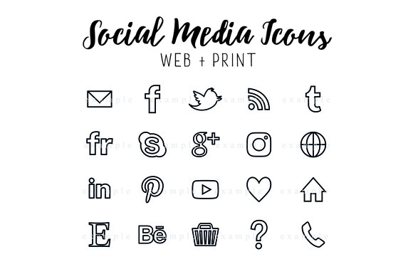 Social Media Icons Black Outline Social Media Icons Black Outline