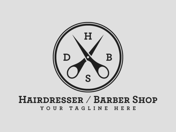 Hairdresser Barber Shop Logo PSD Hairdresser Barber Shop Logo PSD