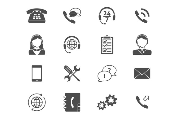 Call Center Service Icons Call Center Service Icons