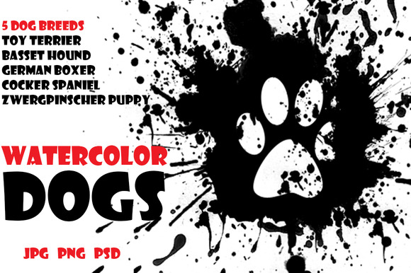 Watercolor Animals Set DOGS Vol 3 Watercolor Animals Set DOGS Vol 3