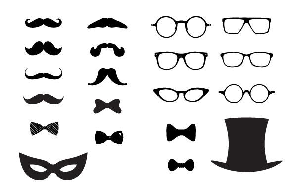 Party Accessorize-moustache,glasses ~ Illustrations on Creative Market