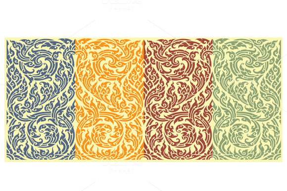 Horizontal Seamless Pattern In Orien Horizontal Seamless Pattern In Orien