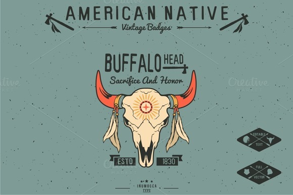 Native American Vintage Badges Native American Vintage Badges