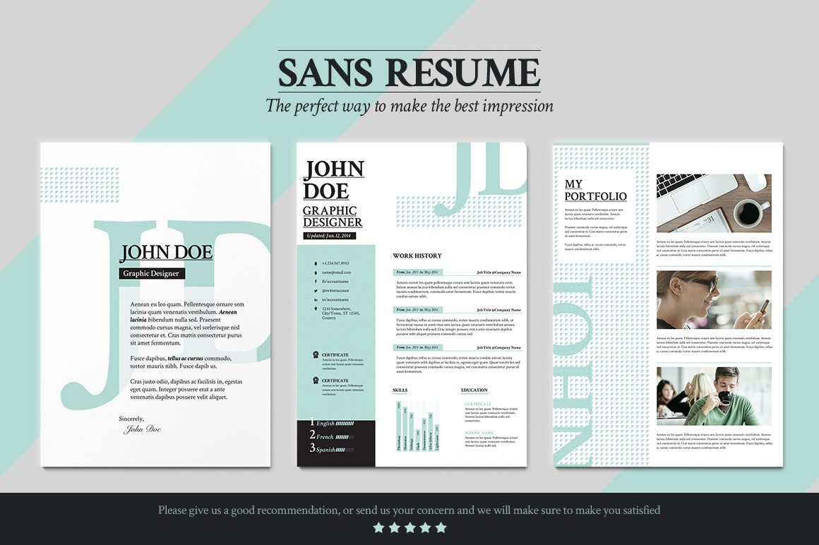 Sans Resume -Cover Letter -Portfolio ~ Resume Templates on ...
