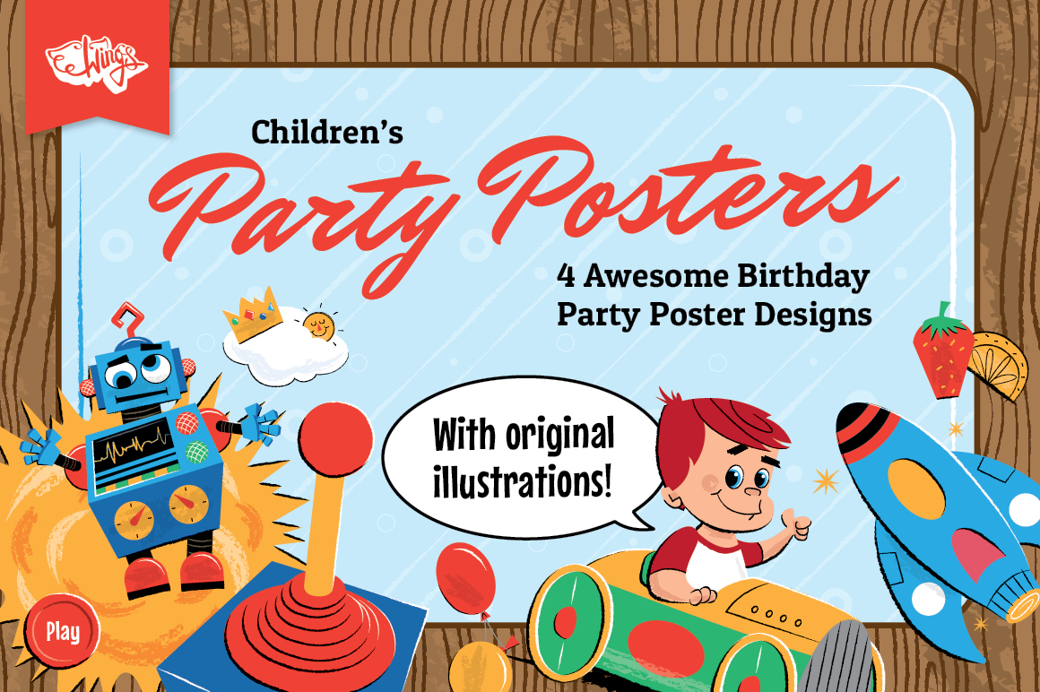 Children's Birthday Party Posters ~ Flyer Templates on Creative Market