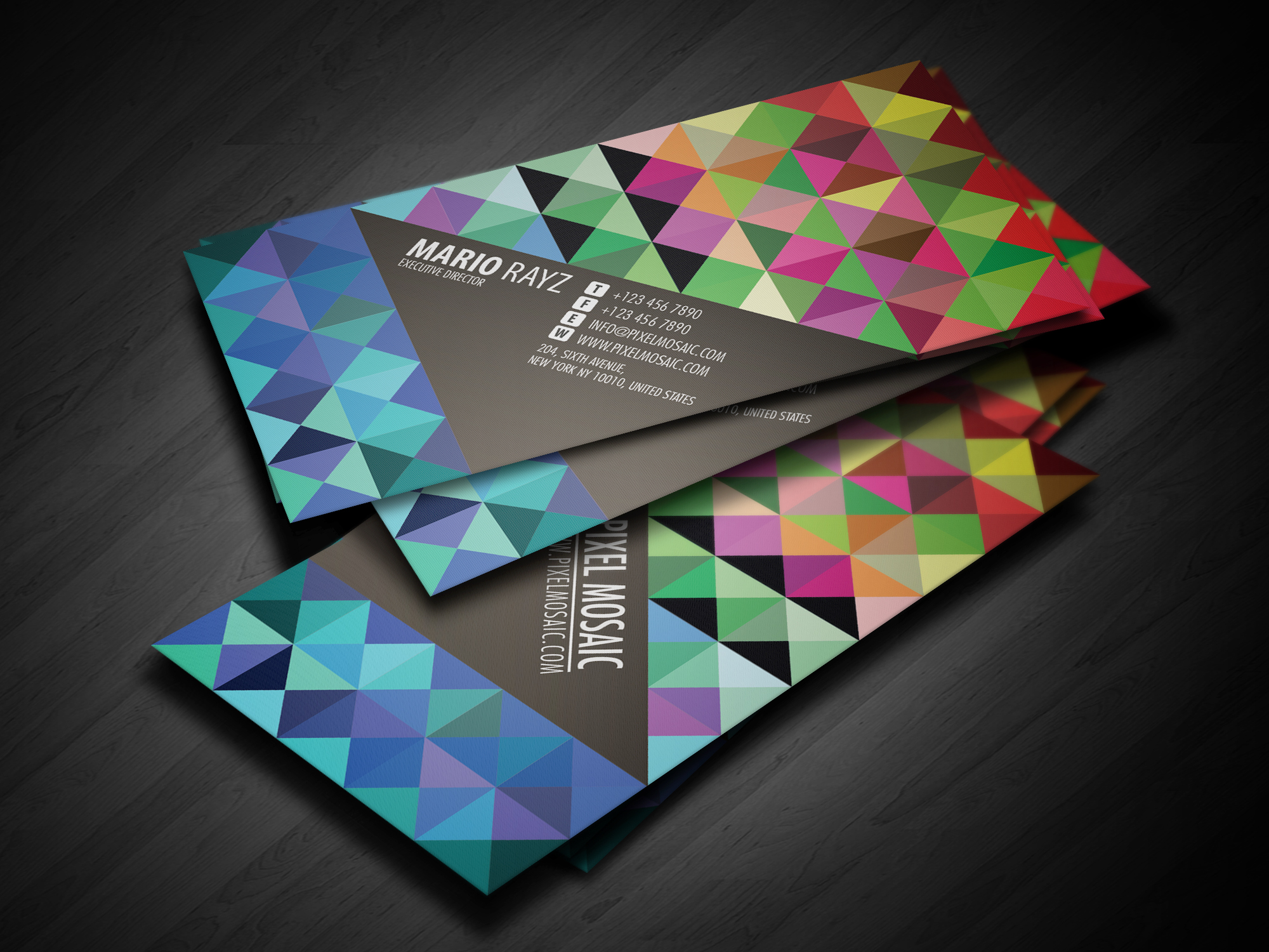 Pixel Mosaic Business card ~ Business Card Templates on Creative Market