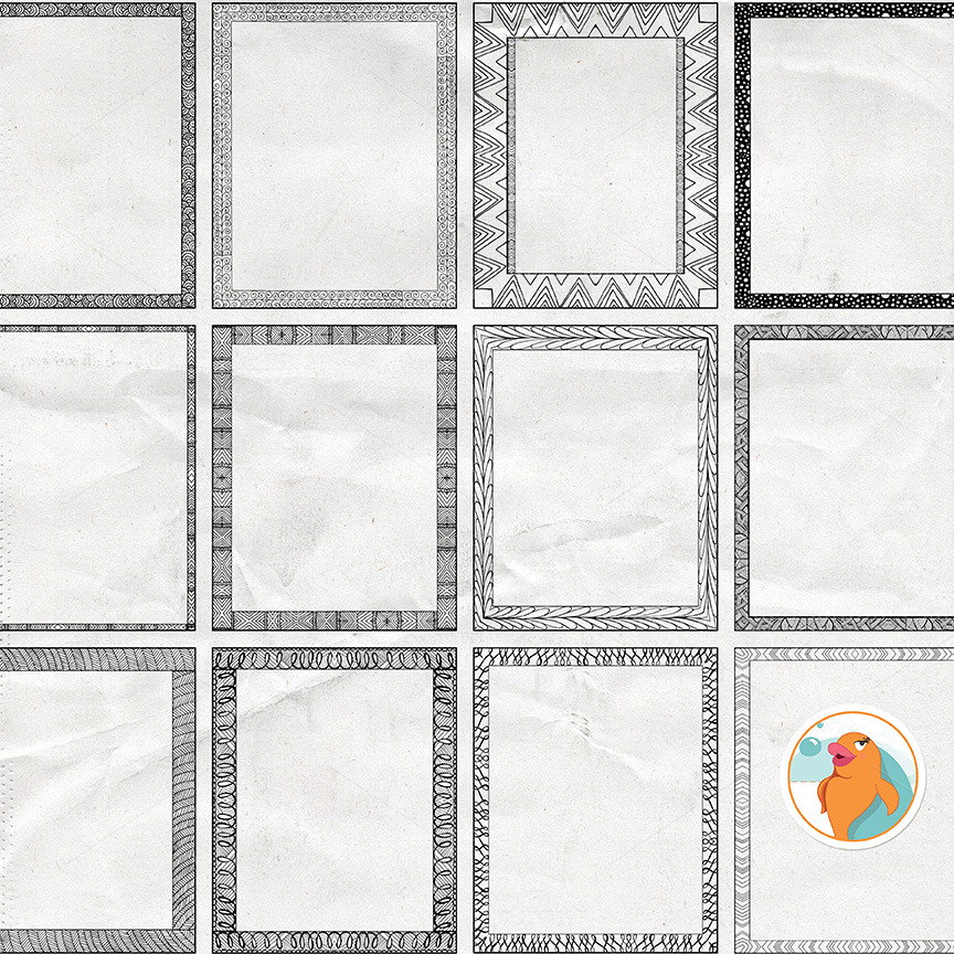 Hand Drawn 8 x 10 Digital Borders ~ Illustrations on Creative Market