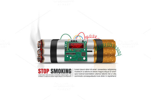 Cigarettes Time Bomb Vector