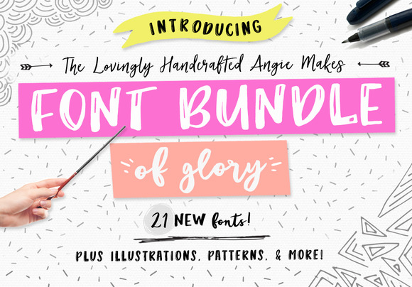 Angie Makes Font Bundle of Glory - Fonts