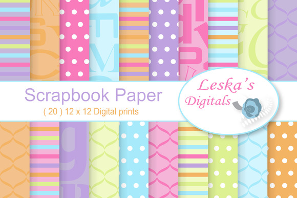 Digital Paper Pastel Alphabet Digital Paper Pastel Alphabet