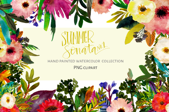 Hand Painted Summer Flowers