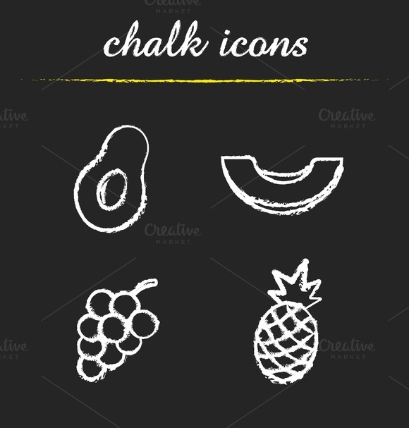 Fruit Icons Set Vector