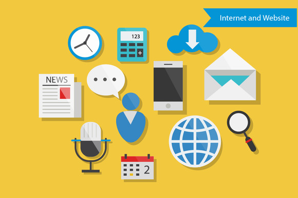 Internet And Website Flat Design Internet And Website Flat Design