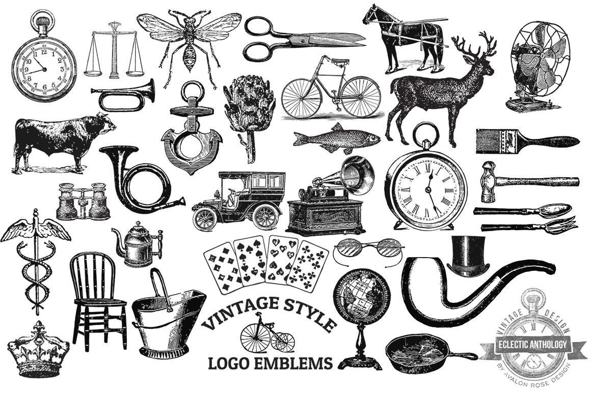 Download Vintage Vector Logo Emblems ~ Objects on Creative Market