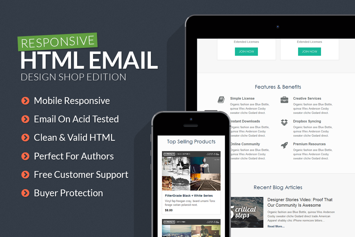 Design Shop Responsive Email ~ HTML/CSS Themes on Creative Market