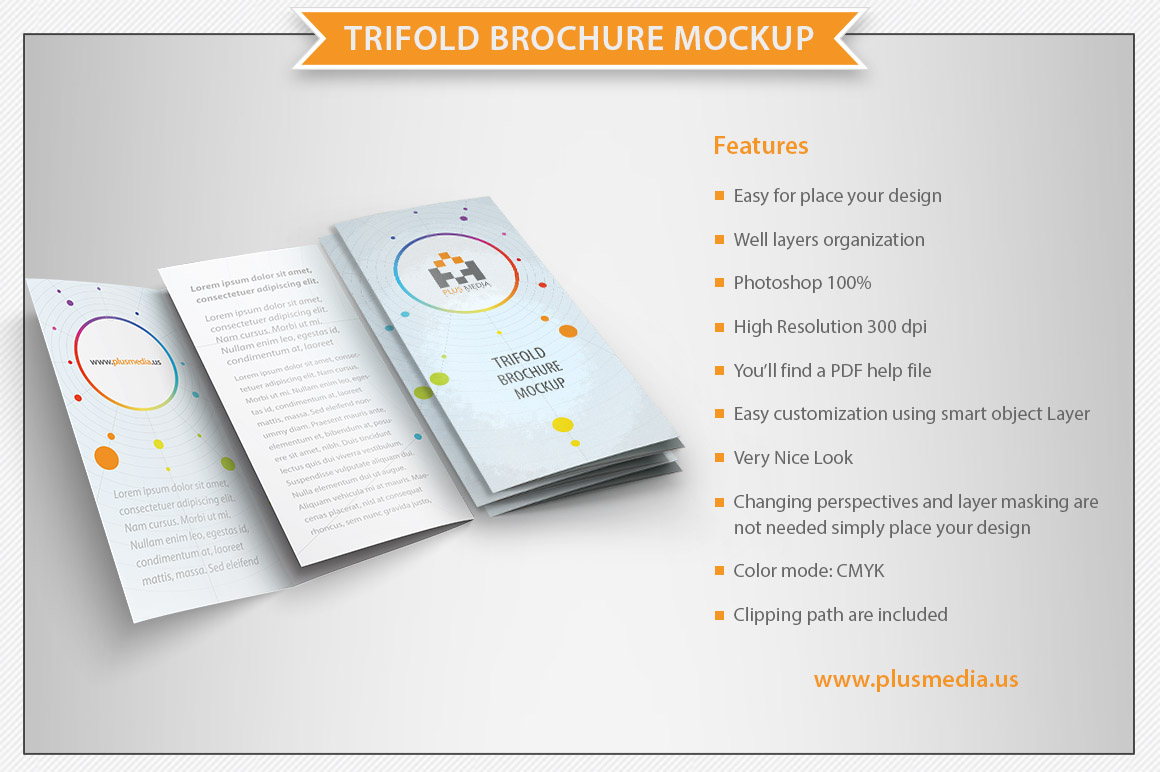 Download Trifold Brochure Mockup ~ Product Mockups on Creative Market