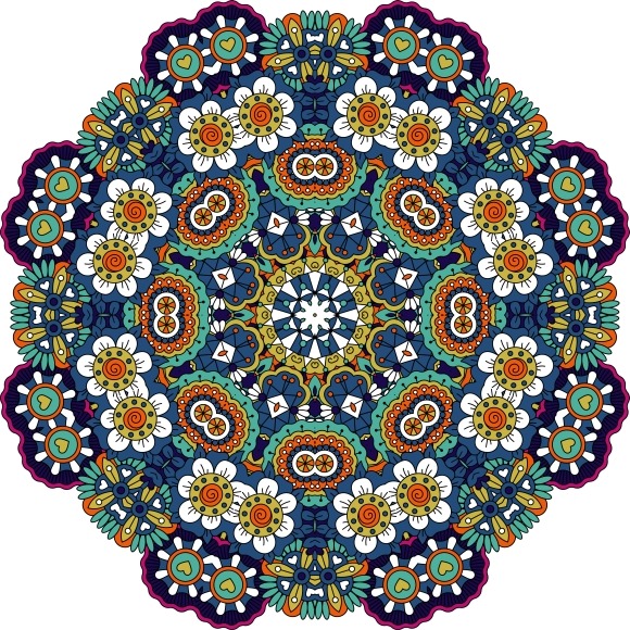 Symmetrical Floral Shield