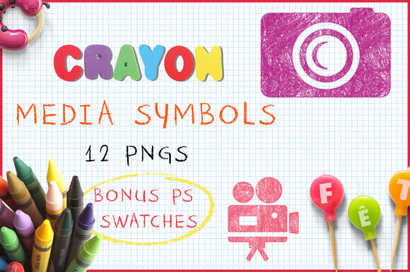 Crayon Media Symbols