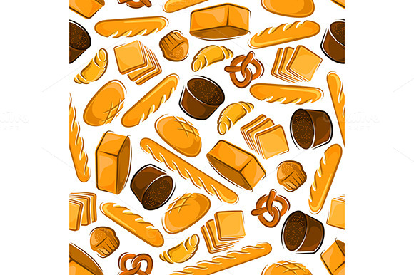 Fresh Baked Bread Seamless Pattern