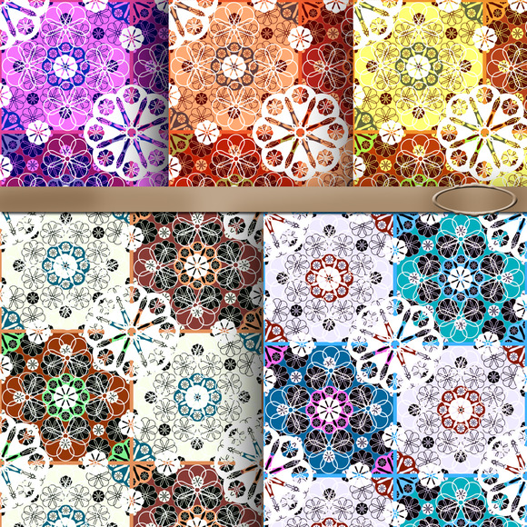 5 Seamless Lace Abstract Pattern