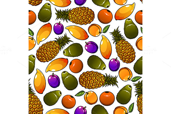 Pattern Of Fresh And Ripe Fruits