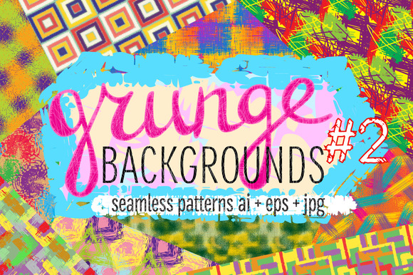 10 Grunge Colorful Patterns #2