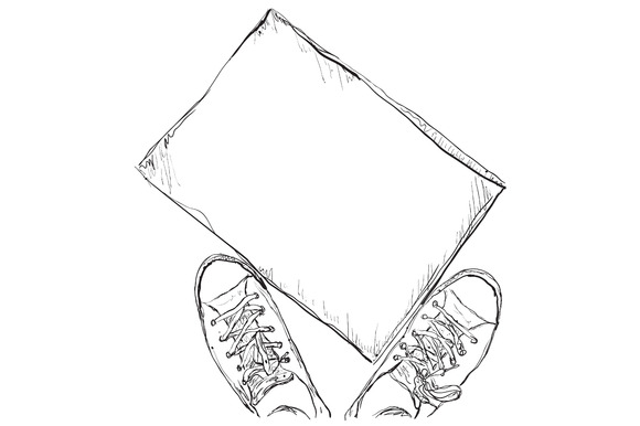 Sneakers And Frame Sketch