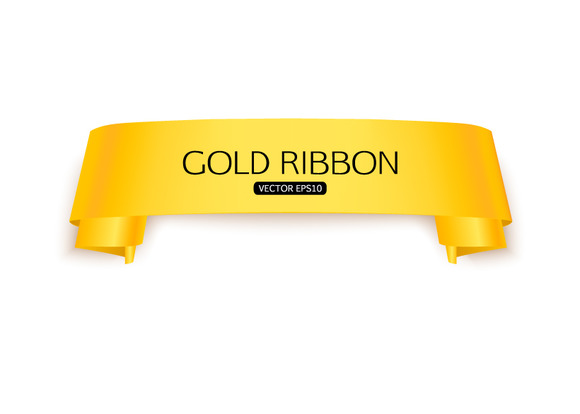 Gold Ribbon Isolated