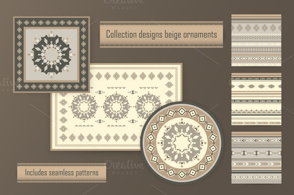 Collection Designs Beige Ornaments