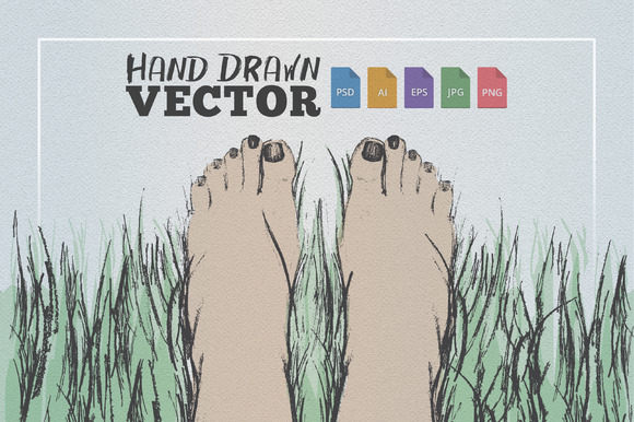 Feet In Grass Illustration