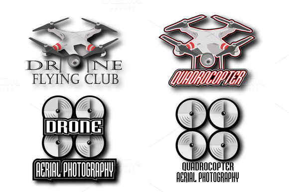 Set Of Drone Logos Emblems