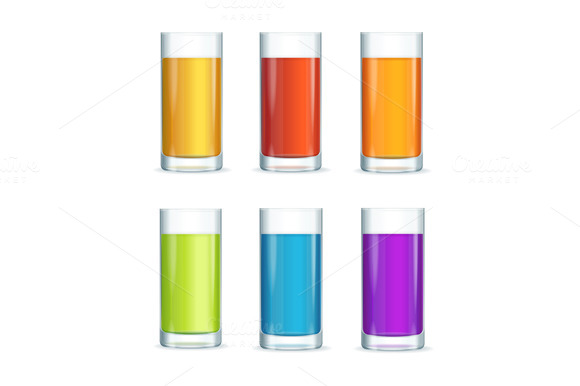 Colorful Cocktail Glasses Set