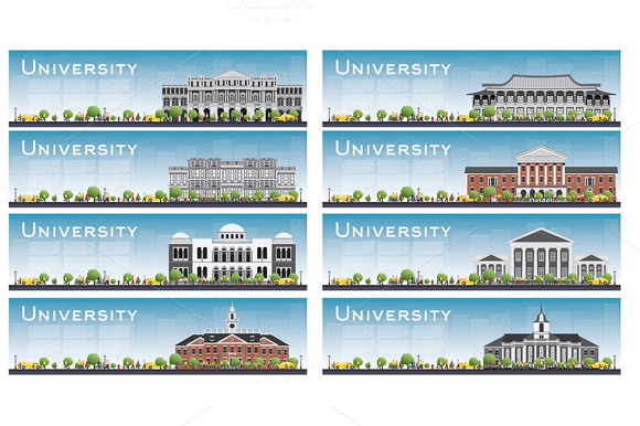 Set Of University Study Banners