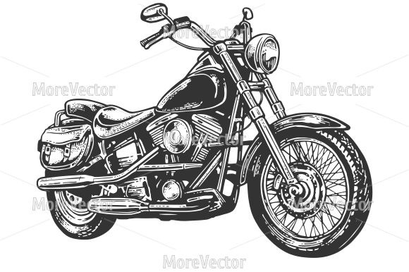 Motorcycle Side View Engraving