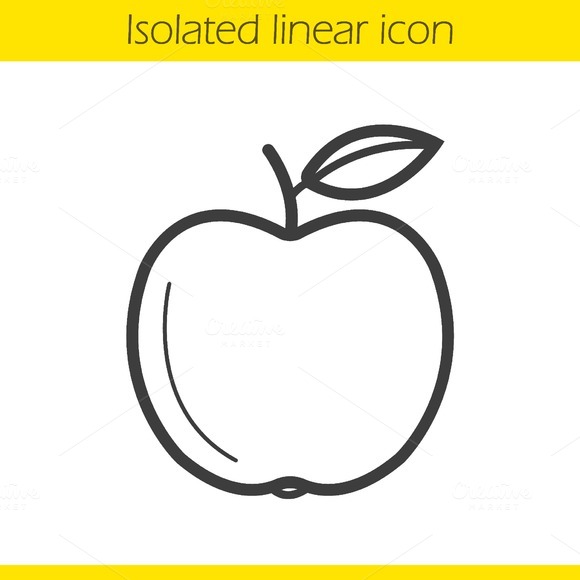 Apple Linear Icon Vector