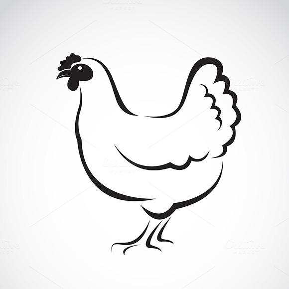 Vector Image Of A Hen Design