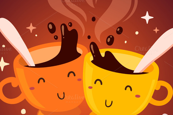 Smiling Cups Of Coffee