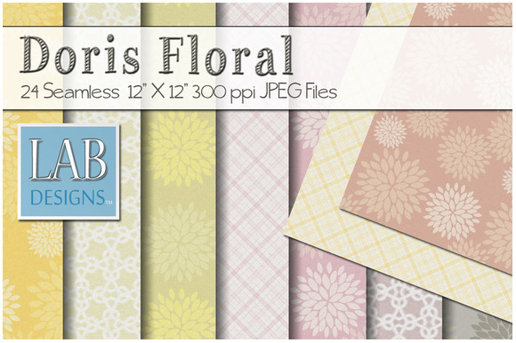 24 Floral Pattern Fabric Textures