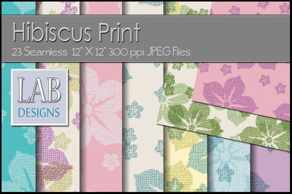 23 Hibiscus Floral Print Textures