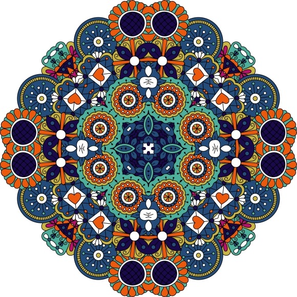Pretty Design Colored Mandala