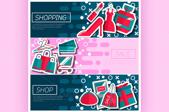 Horizontal Banners About Shopping