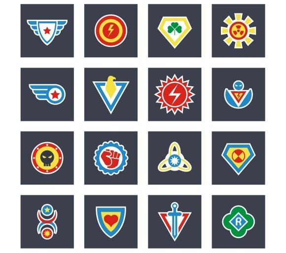 Superhero Color Vector Emblems